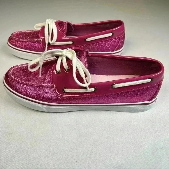 Sperry top-sider pink glitter boat shoes size 9.5 - Picture 4 of 10